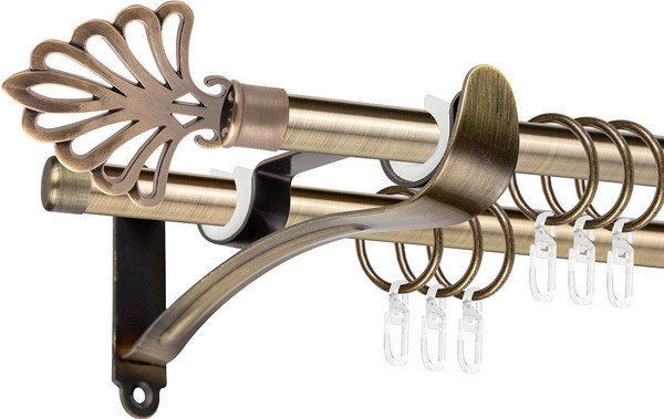 Изображение товара Карниз для штор АС ФОРОС Prime D16Г/16Г + наконечники Веер (3м, антик)