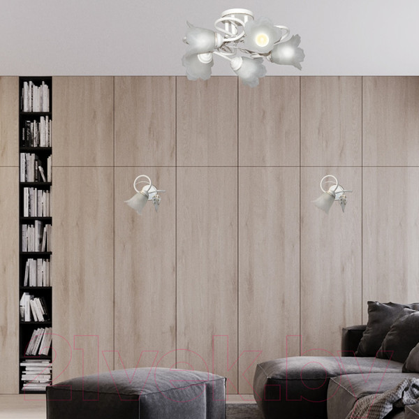 Изображение товара Люстра Элетех Бонни 151 НПБ 01-5х60-153 Е14 / 1005404782 (белый/золото)