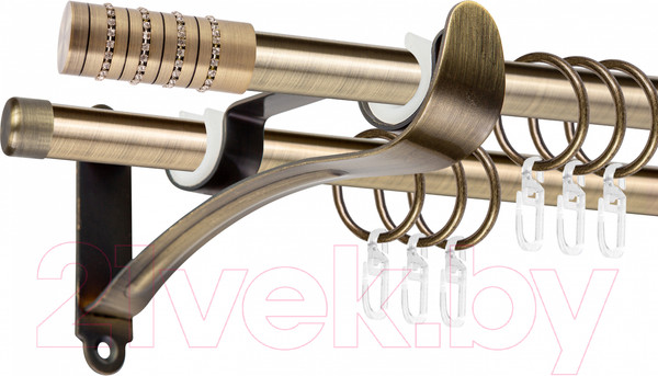 Изображение товара Карниз для штор АС ФОРОС Prime D16Г/16Г + наконечники Крис (2м, антик)