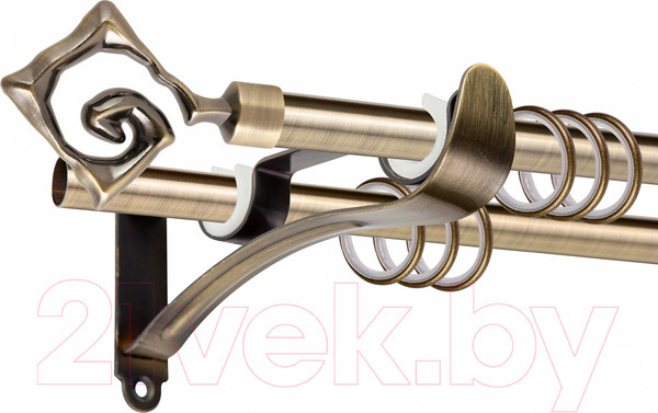 Изображение товара Карниз для штор АС ФОРОС Prime D16Г/16Г + наконечники Лабиринт (3м, антик)