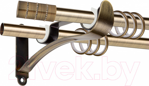 Изображение товара Карниз для штор АС ФОРОС Prime D16Г/16Г + наконечники Лира (3м, антик)