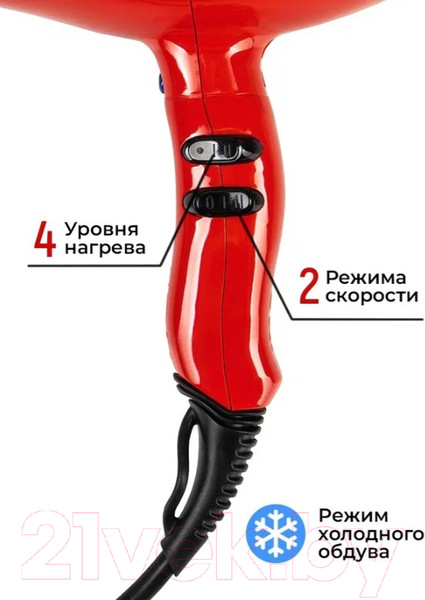 Изображение товара Фен ETI Hyper Power 4800 / 6A05210C0 (красный)