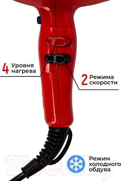 Изображение товара Фен ETI Micro Stratos 3600 / 3405210C0 (красный)