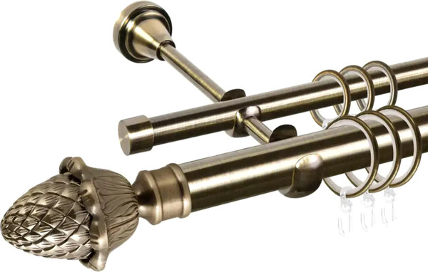Изображение товара Карниз для штор АС ФОРОС Prime D16Г/16Г + наконечники Магнолия (3м, антик)