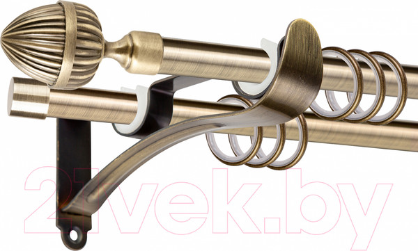 Изображение товара Карниз для штор АС ФОРОС Prime D16Г/16Г + наконечники Милано (2м, антик)
