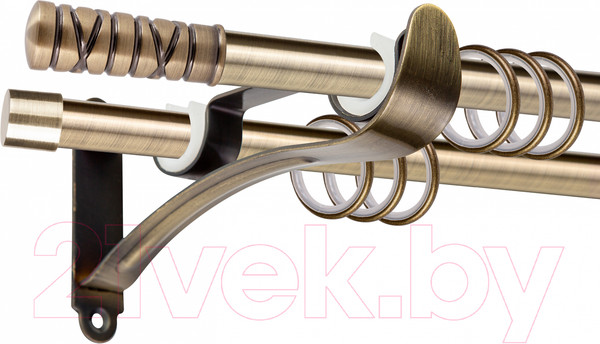 Изображение товара Карниз для штор АС ФОРОС Prime D16Г/16Г + наконечники Торино (3м, антик)