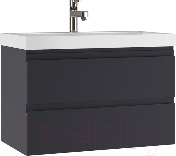 Изображение товара Тумба под умывальник Домино Classica 80 Graffo В2 подвесная (графит матовый)