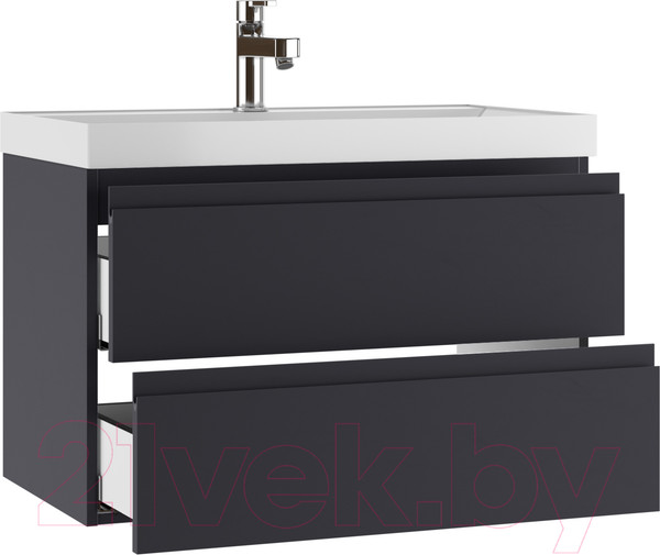 Изображение товара Тумба под умывальник Домино Classica 80 Graffo В2 подвесная (графит матовый)