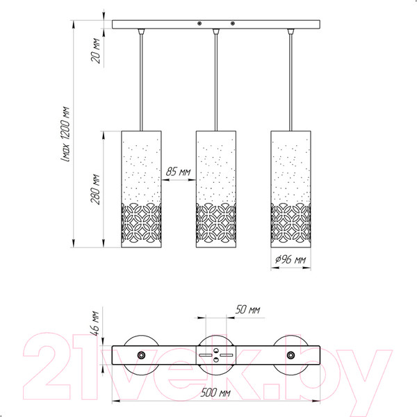 Изображение товара Потолочный светильник Элетех Касабланка 231 НСБ 01-3х60-162 Е27 / 1005404802 (белый муар)
