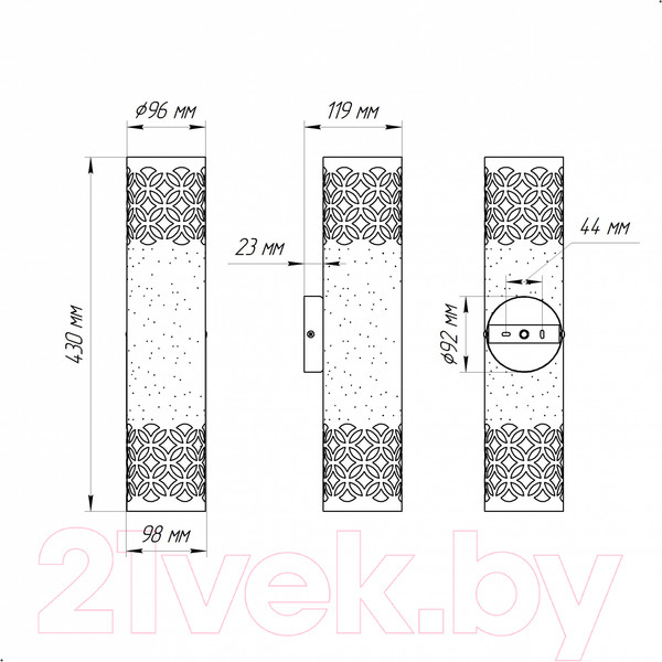 Изображение товара Бра Элетех Касабланка 521 НББ 01-2х60-110 Е27 / 1005404751 (белый муар)
