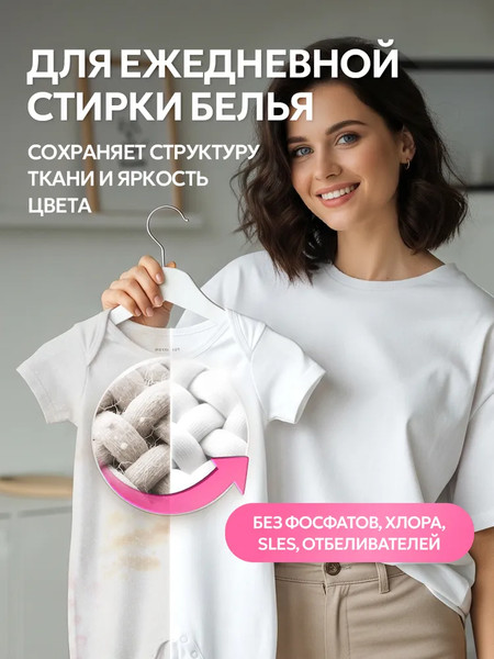 Изображение товара Гель для стирки Septivit Биоразлагаемый для детского белья без запаха (5л)