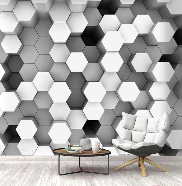 Изображение товара Фотообои листовые Vimala 3D Шестиугольники 5 (270x400)