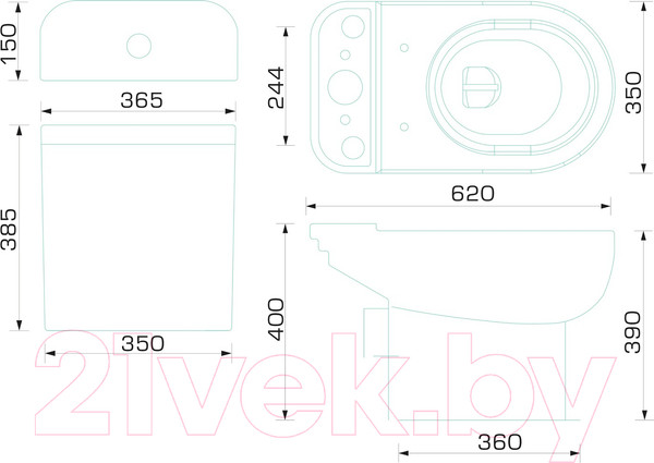 Изображение товара Унитаз напольный Gesso Aquatic Home De Luxe