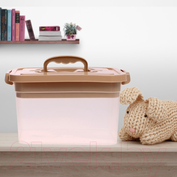 Изображение товара Контейнер для хранения Соломон С крышкой и вкладышем / 9354613 (6.5л, бежевый)