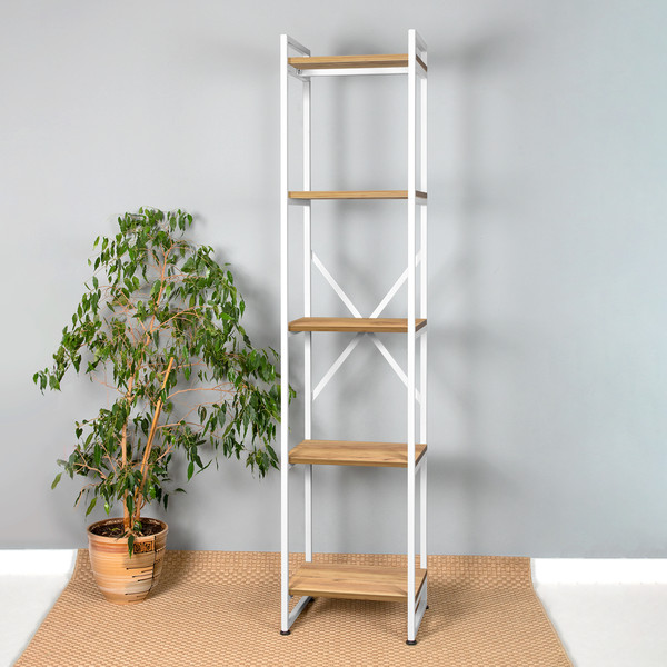 Изображение товара Стеллаж Millwood Лофт CH-2 40x35x182 (дуб золотой Craft/металл белый)