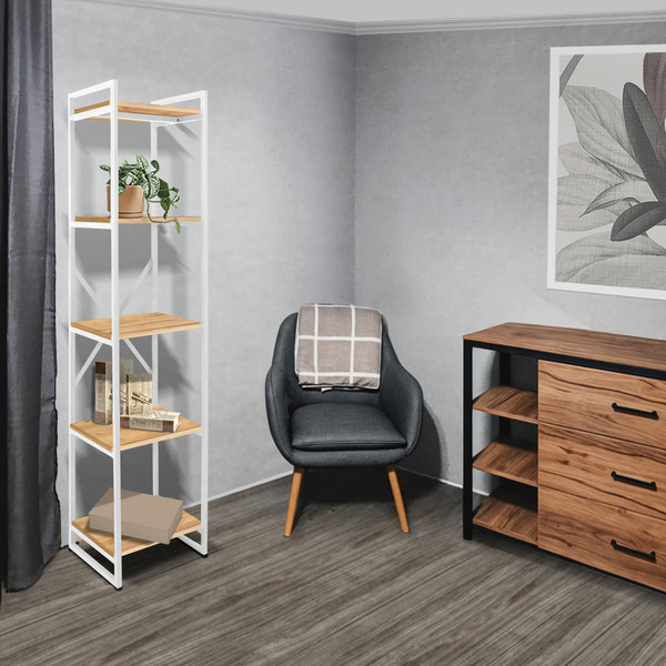 Изображение товара Стеллаж Millwood Лофт CH-2 40x35x182 (дуб золотой Craft/металл белый)