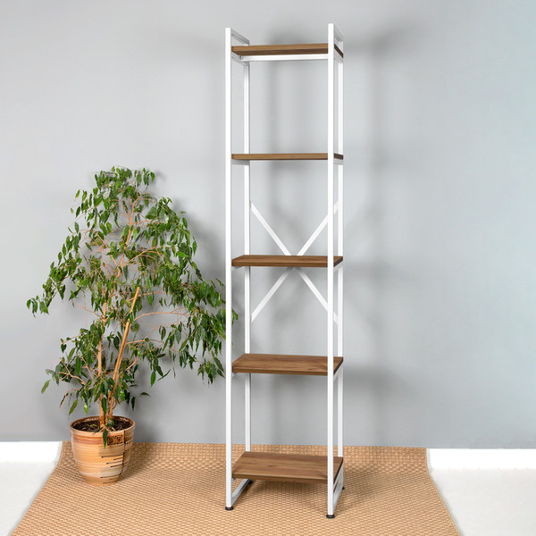 Изображение товара Стеллаж Millwood Лофт CH-2 40x35x182 (дуб табачный Craft/металл белый)