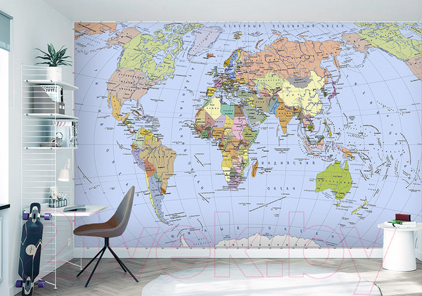 Изображение товара Фотообои листовые Vimala Политическая карта мира (270x400)