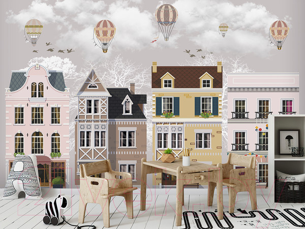 Изображение товара Фотообои листовые Vimala Город и шары (270x400)