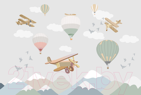 Изображение товара Фотообои листовые Vimala Детские самолеты (270x400)