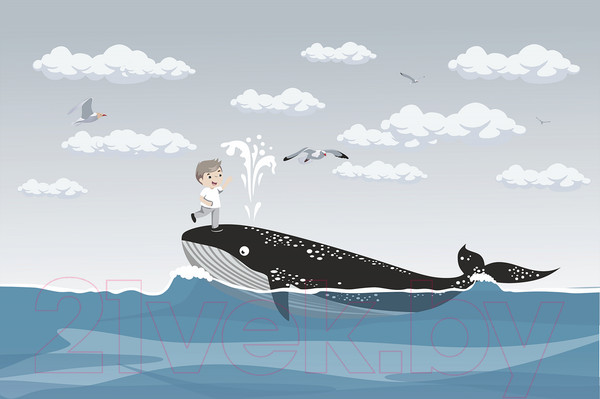 Изображение товара Фотообои листовые Vimala Кит в море (270x400)