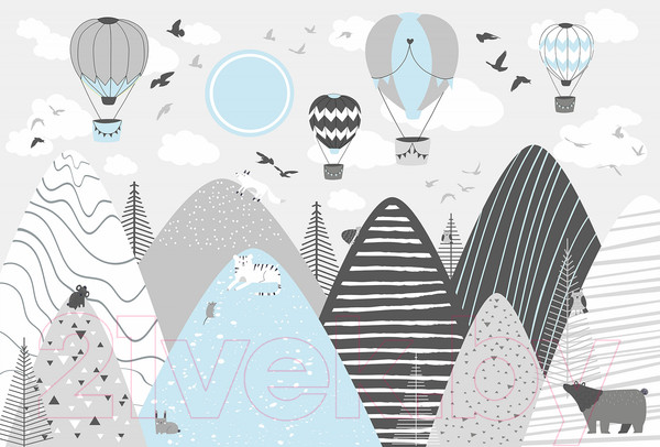 Изображение товара Фотообои листовые Vimala Серо-голубые горы (270x400)