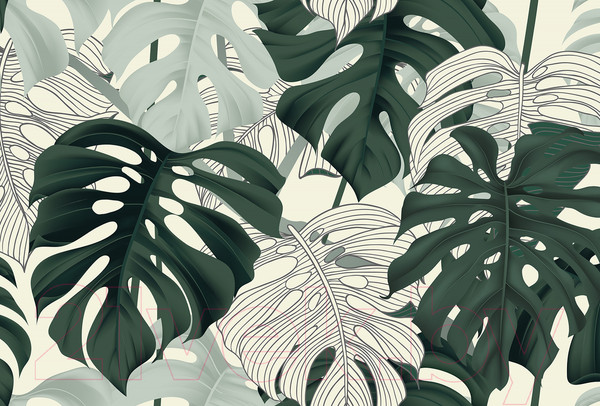 Изображение товара Фотообои листовые Vimala Листья монстеры 2 (270x400)