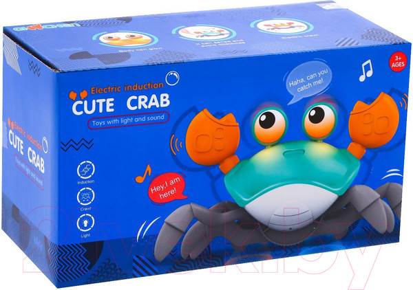 Изображение товара Игрушка-каталка Sima-Land Краб QC-1Y / 7865413 (бирюзовый)