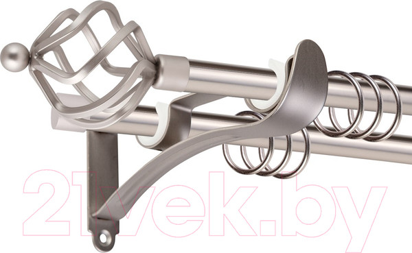 Изображение товара Карниз для штор АС ФОРОС Prime D16Г/16Г + наконечники Булава (1.6м, сатин)