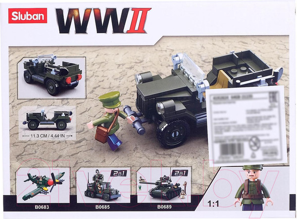 Изображение товара Конструктор Sluban Армия Военный джип M38-B0682 / 4192624