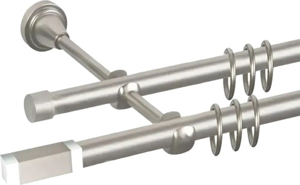 Изображение товара Карниз для штор АС ФОРОС Prime D16Г/16Г + наконечники Квадро хром (1.6м, сатин)