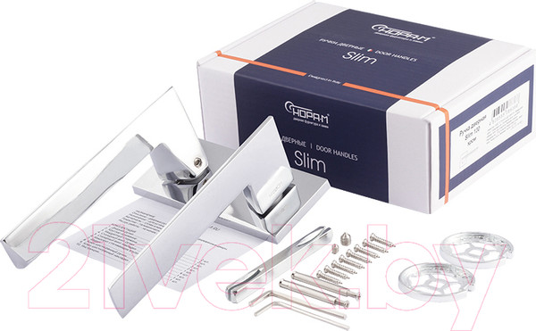 Изображение товара Ручка дверная Нора-М Slim 130К / 18613 (хром)