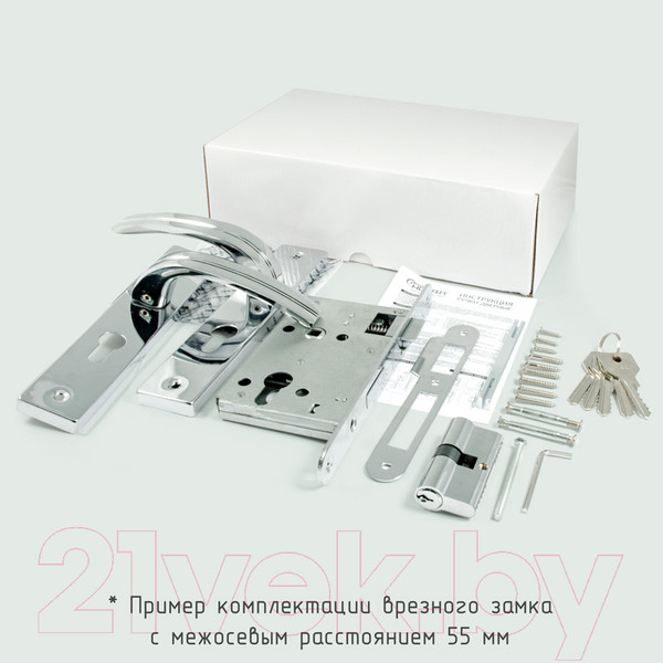 Изображение товара Замок врезной Нора-М 109-55мм (золотистый)
