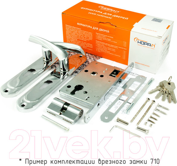 Изображение товара Замок врезной Нора-М 710-55мм (золото)