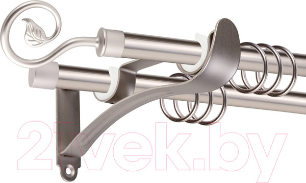 Изображение товара Карниз для штор АС ФОРОС Prime D16Г/16Г + наконечники Завиток одинарный (1.6м, сатин)