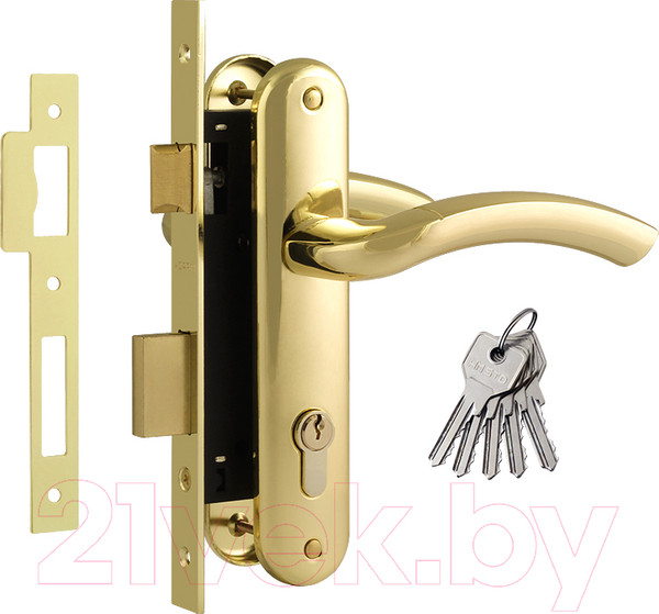 Изображение товара Замок врезной Нора-М N23-70 Л (золото)