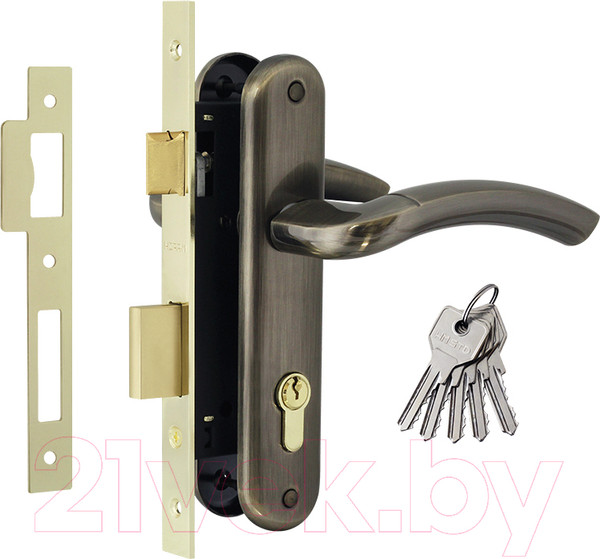 Изображение товара Замок врезной Нора-М N23-70 Л (старая бронза)