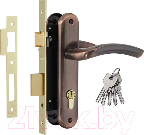 Изображение товара Замок врезной Нора-М N96-70 Л (старая медь)