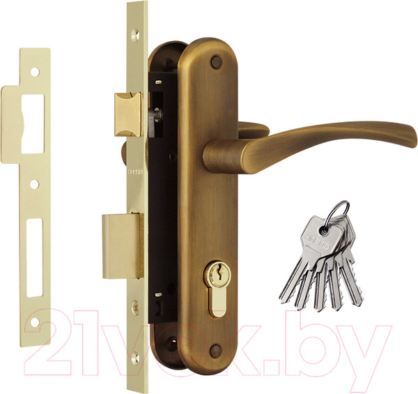 Изображение товара Замок врезной Нора-М N100-70 Л (матовый кофе)