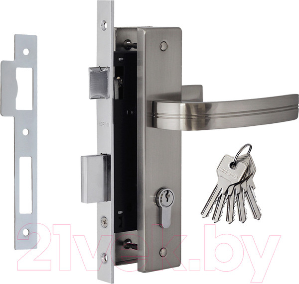 Изображение товара Замок врезной Нора-М N106-70 Л (матовый никель)