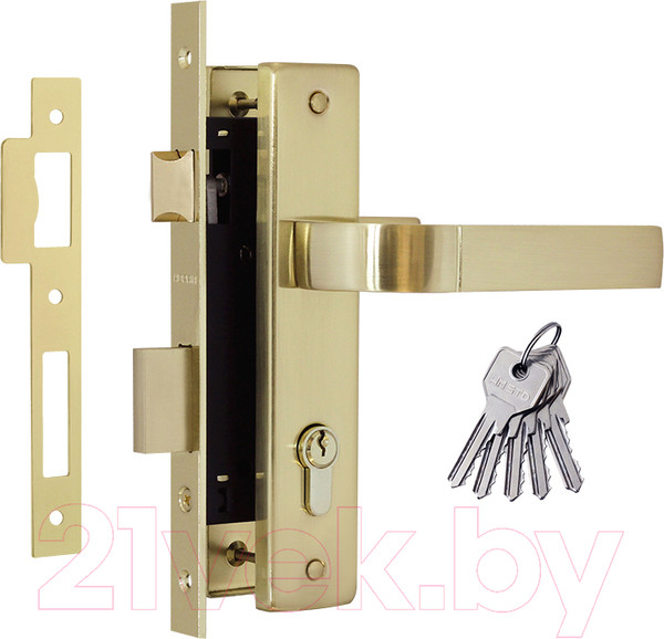 Изображение товара Замок врезной Нора-М N107-70 Л (золотой матовый)