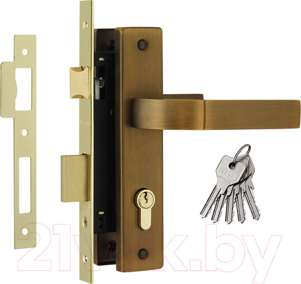 Изображение товара Замок врезной Нора-М N107-70 Л (матовый кофе)