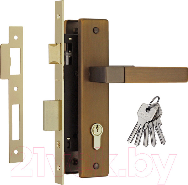 Изображение товара Замок врезной Нора-М N109-70 Л (матовый кофе)