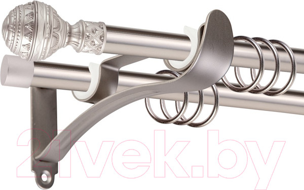 Изображение товара Карниз для штор АС ФОРОС Prime D16Г/16Г + наконечники Ампир (3м, сатин)
