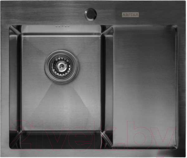 Изображение товара Мойка кухонная Arfeka AF PVD Nano 65x50.5 (левый, черный)