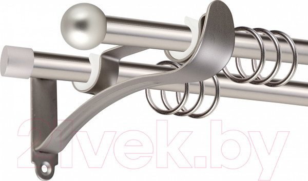Изображение товара Карниз для штор АС ФОРОС Prime D16Г/16Г + заглушка Шар малый (2м, сатин)