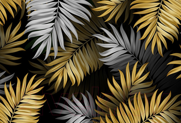 Изображение товара Фотообои листовые Vimala Рисованные листья 3 (270x400)