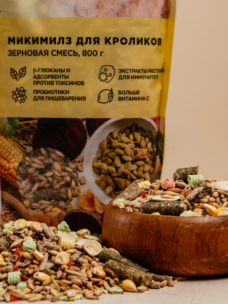 Изображение товара Корм для грызунов Mikimeals Для кроликов (800г)