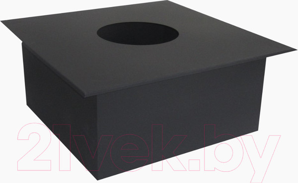 Изображение товара Потолочно-проходной узел дымохода КПД ф220 0.7мм 450x450 под стакан (черный)