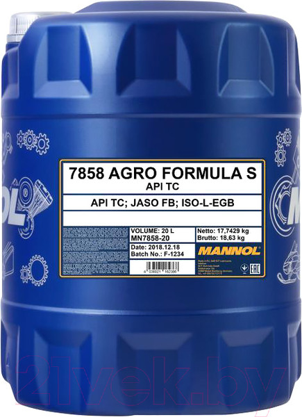 Изображение товара Моторное масло Mannol Agro / MN7858-20 (20л)